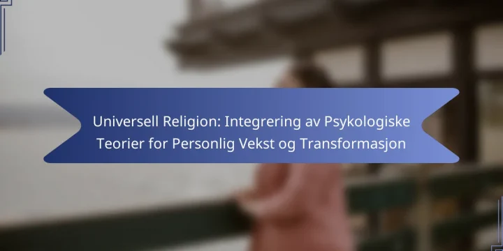 Universell Religion: Integrering av Psykologiske Teorier for Personlig Vekst og Transformasjon
