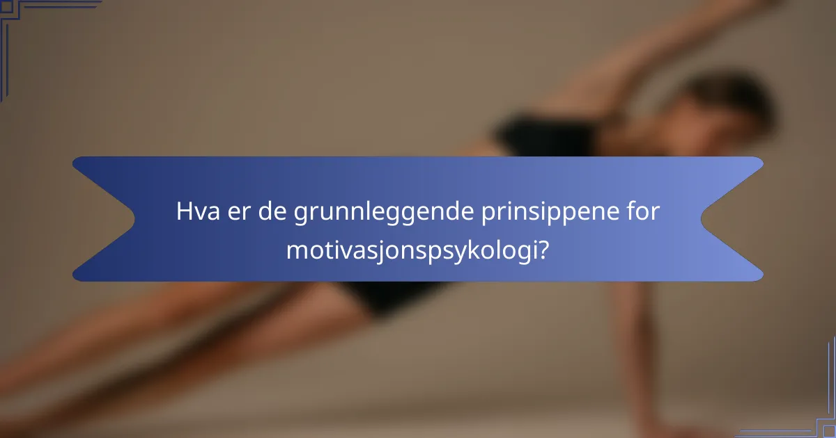 Hva er de grunnleggende prinsippene for motivasjonspsykologi?