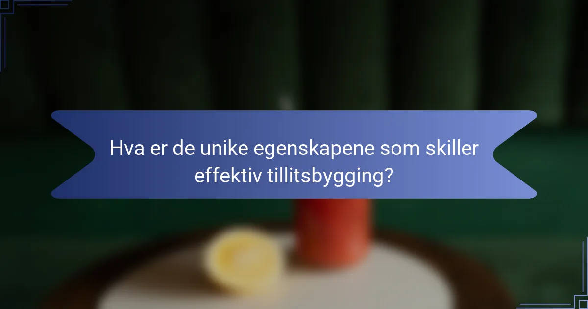 Hva er de unike egenskapene som skiller effektiv tillitsbygging?