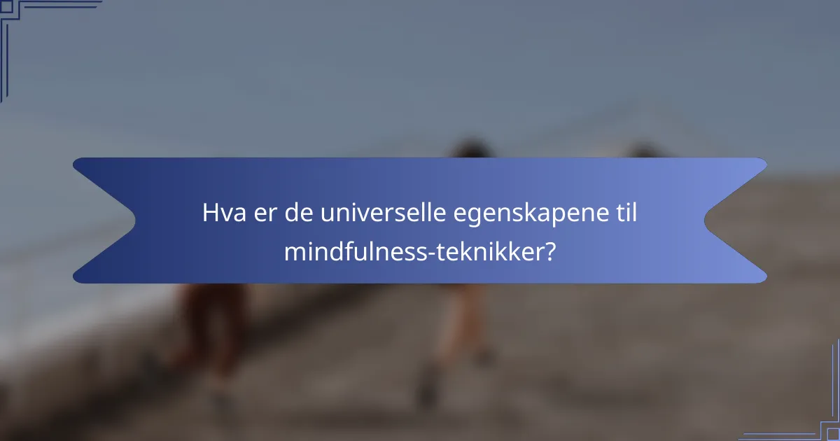 Hva er de universelle egenskapene til mindfulness-teknikker?