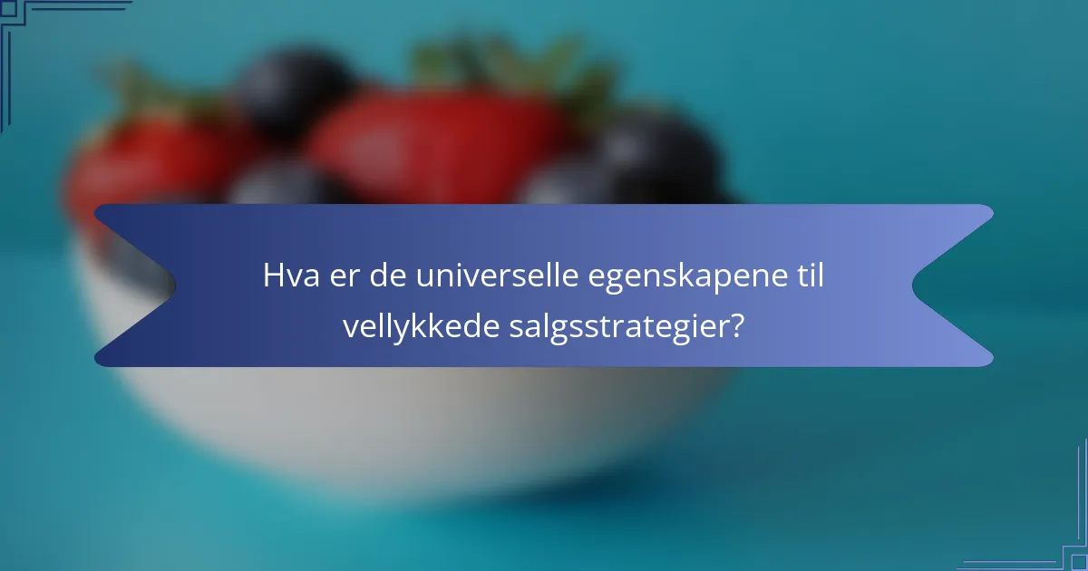 Hva er de universelle egenskapene til vellykkede salgsstrategier?