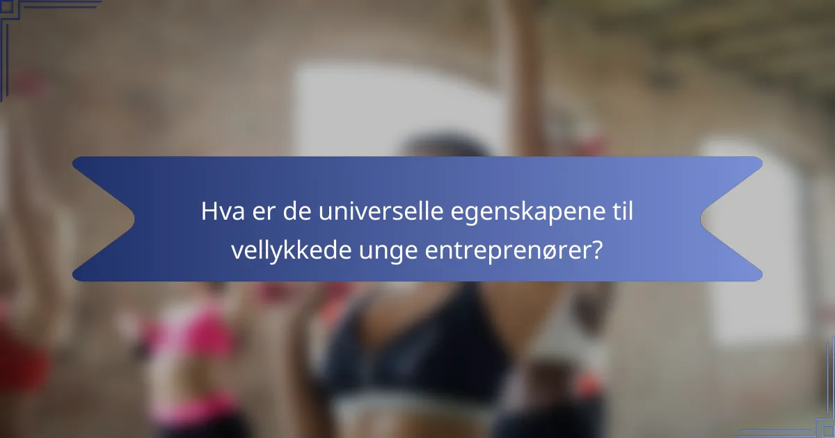 Hva er de universelle egenskapene til vellykkede unge entreprenører?