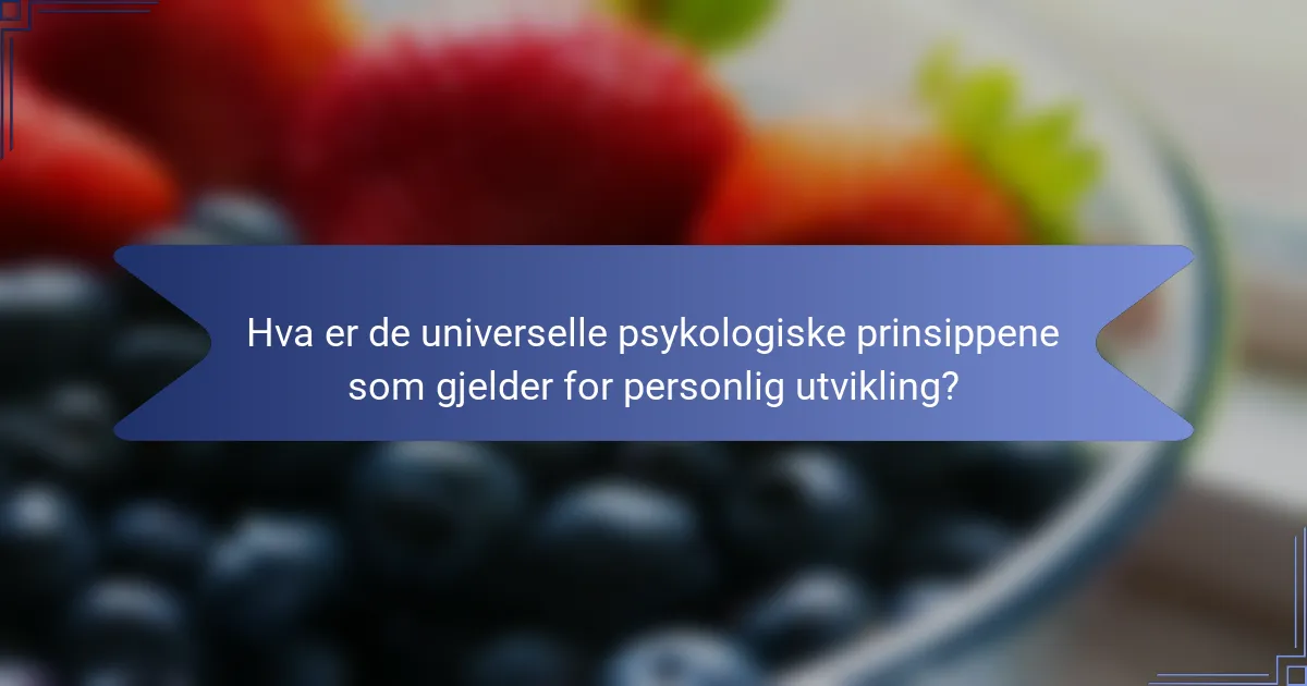 Hva er de universelle psykologiske prinsippene som gjelder for personlig utvikling?