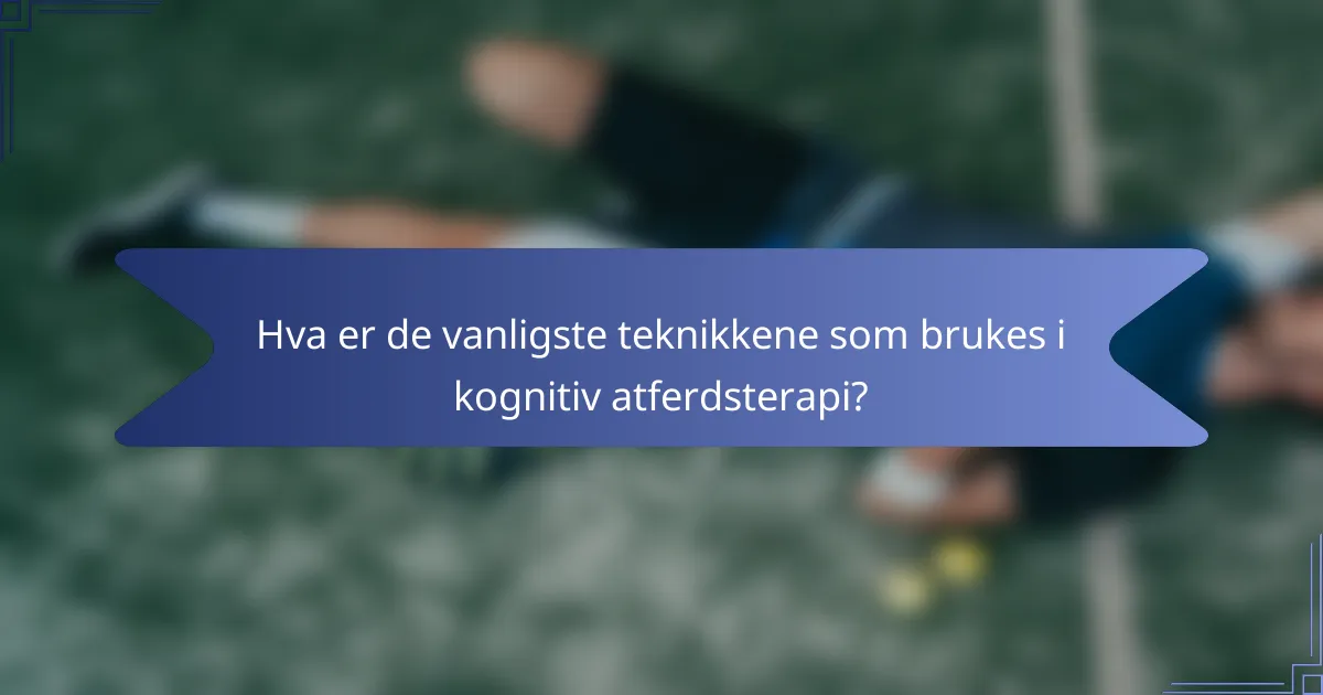 Hva er de vanligste teknikkene som brukes i kognitiv atferdsterapi?