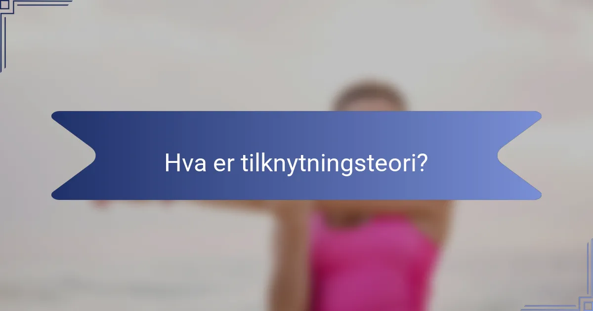Hva er tilknytningsteori?