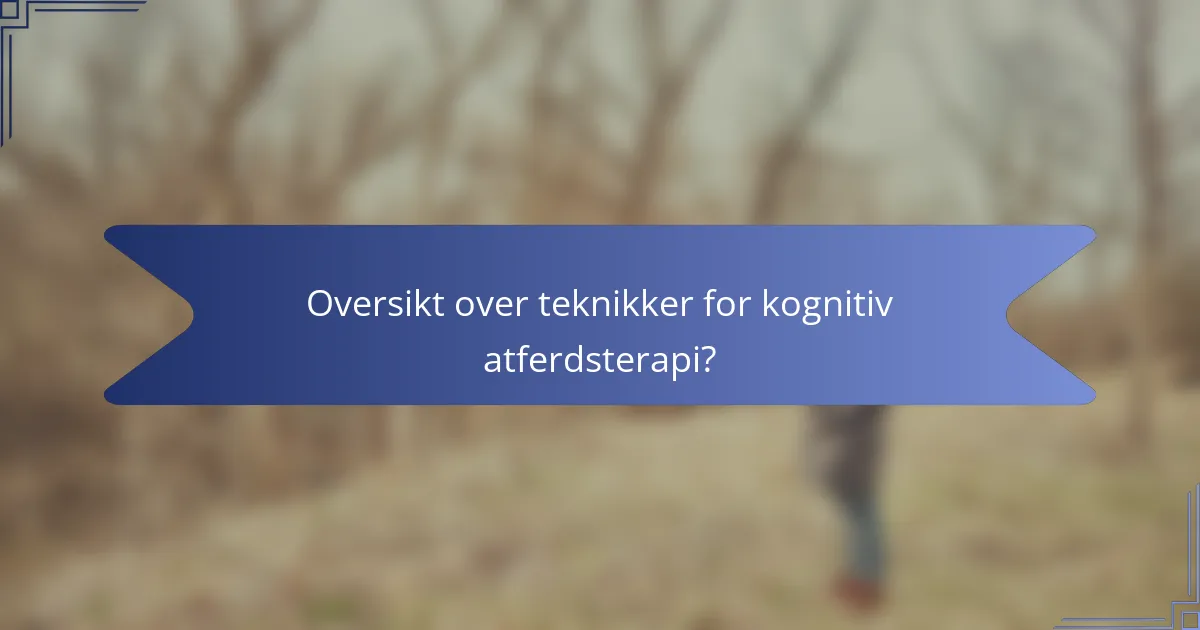 Oversikt over teknikker for kognitiv atferdsterapi?
